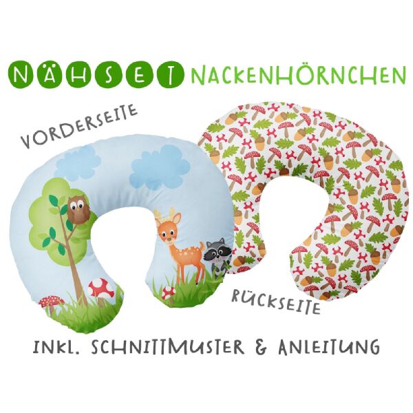 Nähset Nackenhörnchen Waldbewohner, inkl. Schnittmuster & Anleitung