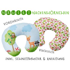 Nähset Nackenhörnchen Waldbewohner, inkl. Schnittmuster &...
