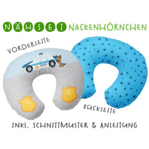 Nähset Nackenhörnchen Polizei, inkl. Schnittmuster & Anleitung