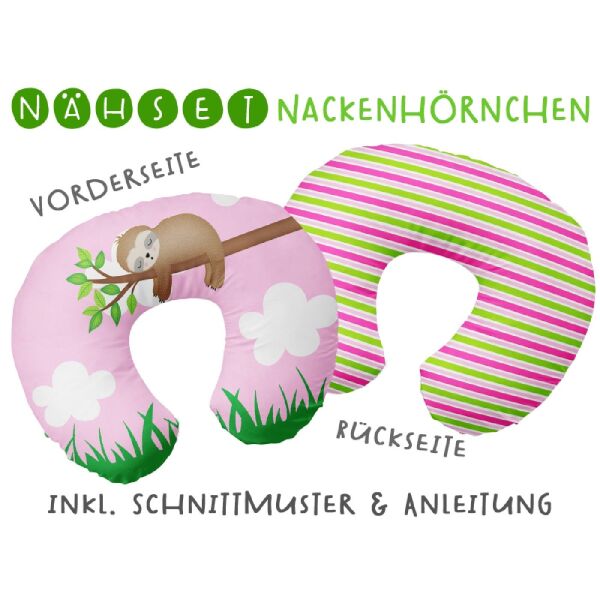 Nähset Nackenhörnchen Chilly das Faultier, inkl. Schnittmuster & Anleitung, Biobox