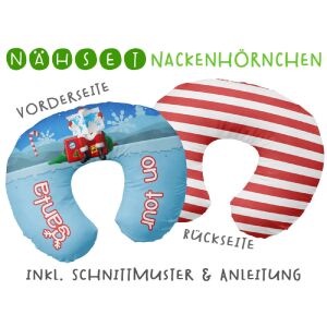 Nähset Nackenhörnchen Santa on tour, inkl. Schnittmuster & Anleitung