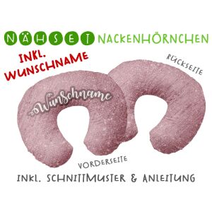 Nähset WUNSCHNAME Nackenhörnchen fake-Glitzer, inkl....