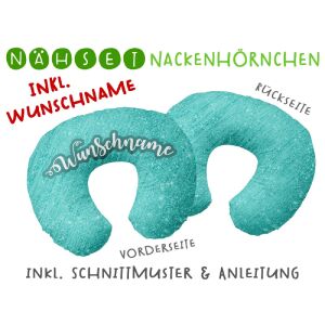 Nähset WUNSCHNAME Nackenhörnchen fake-Glitzer,...