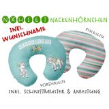 Nähset WUNSCHNAME Nackenhörnchen Ponyglück, inkl. Schnittmuster & Anleitung