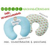 Nähset WUNSCHNAME Nackenhörnchen Chilly das Faultier, inkl. Schnittmuster & Anleitung