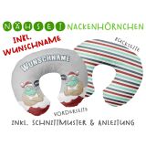 Nähset WUNSCHNAME Nackenhörnchen Santa Cool, inkl. Schnittmuster & Anleitung
