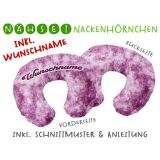 Nähset WUNSCHNAME Nackenhörnchen jeans look, inkl. Schnittmuster & Anleitung