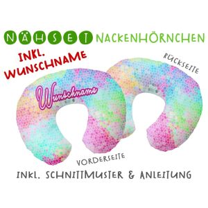 Nähset WUNSCHNAME Nackenhörnchen, inkl. Schnittmuster &...