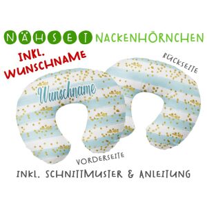 Nähset WUNSCHNAME Nackenhörnchen fake-Glitzer, inkl....