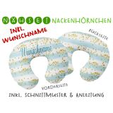 Nähset WUNSCHNAME Nackenhörnchen fake-Glitzer, inkl. Schnittmuster & Anleitung