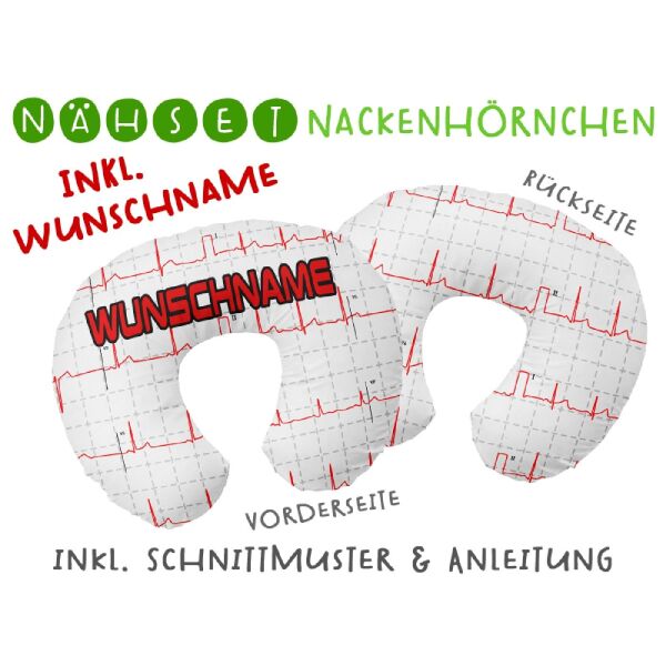 Nähset WUNSCHNAME Nackenhörnchen, EKG, inkl. Schnittmuster & Anleitung
