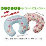 Nähset WUNSCHNAME Nackenhörnchen Waldfeefreunde, inkl. Schnittmuster & Anleitung