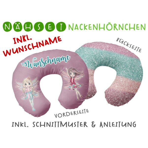 Nähset WUNSCHNAME Nackenhörnchen Waldfeefreunde, inkl. Schnittmuster & Anleitung