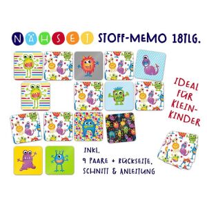 Nähset 18-tlg. Stoff-Memo, Monster, BIO-Jersey by Biobox