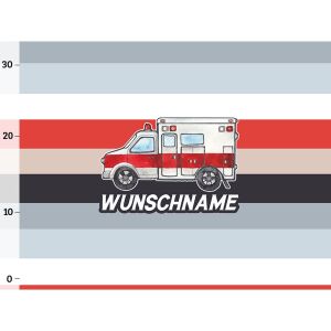 Bio-Jersey WUNSCHNAME Panel, Krankenwagen Blockstreifen, by Bio-Box