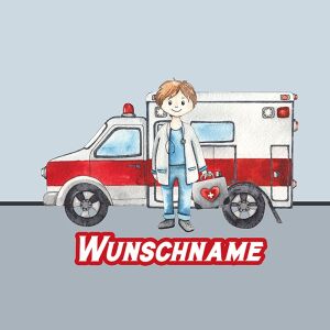 Bio-Jersey WUNSCHNAME Arzteinsatz Panel, Krankenwagen, by...