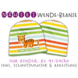 Nähset Wende-Beanie, KU 47-54cm, Starke Kids, Bio-Jersey...