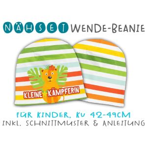 Nähset Wende-Beanie, KU 42-49cm, Starke Kids, Bio-Jersey...