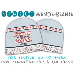 Nähset Wende-Beanie, KU 42-49cm, Starke Kids,...