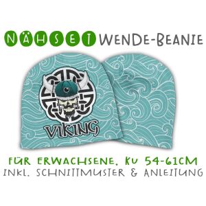 Nähset Erwachsenen Wende-Beanie, KU 54-61cm, Skulls II,...