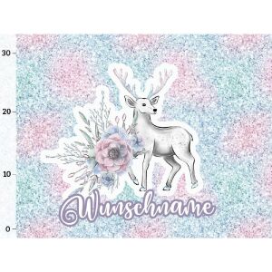 Bio-Sommersweat WUNSCHNAME Panel, Lovely Deer, by Bio-Box