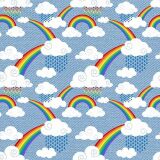 Bio-Sommersweat, rainbow jeans cloudy sky, denim style
