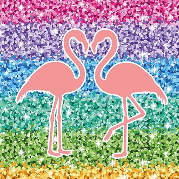 Bio-Sommersweat Flamingo Panel, Blockstreifen Rainbow Fakeglitzer Stripes, by Bio-Box