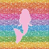 Bio-Sommersweat XL Panel Meerjungfrau, Blockstreifen Rainbow Fakeglitzer Stripes