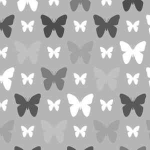 Bio-Jersey, Ton in Ton, Schmetterlinge, grau, by BioBox