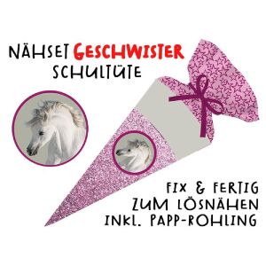 Nähset Geschwister-Schultüte Pferd/ Schimmel, mit...