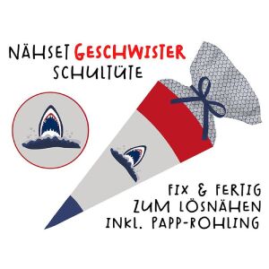 Nähset Geschwister-Schultüte Hai, mit Rohling,...