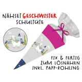 Nähset Geschwister-Schultüte Lama, mit Rohling, ohne Wunschname