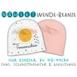 Nähset Wende-Beanie, KU 42-49cm, Regenbogen Girls, Bio-Jersey