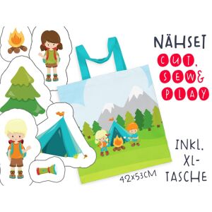 XL cut, sew & play Nähset inkl. großer Tasche Camping Kids Canvas