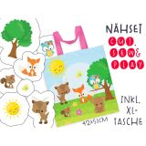 XL cut, sew & play Nähset inkl. großer Tasche Tierkinder Canvas