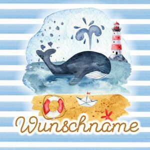 Bio-Jersey WUNSCHNAME Panel Wal, Nordsee, Ostsee,...