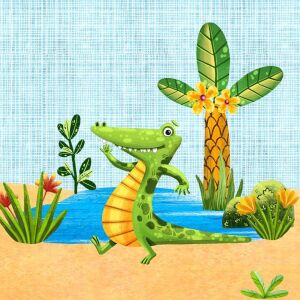 Bio-Jersey Panel, funny jungle, Karlo Krokodil by BioBox