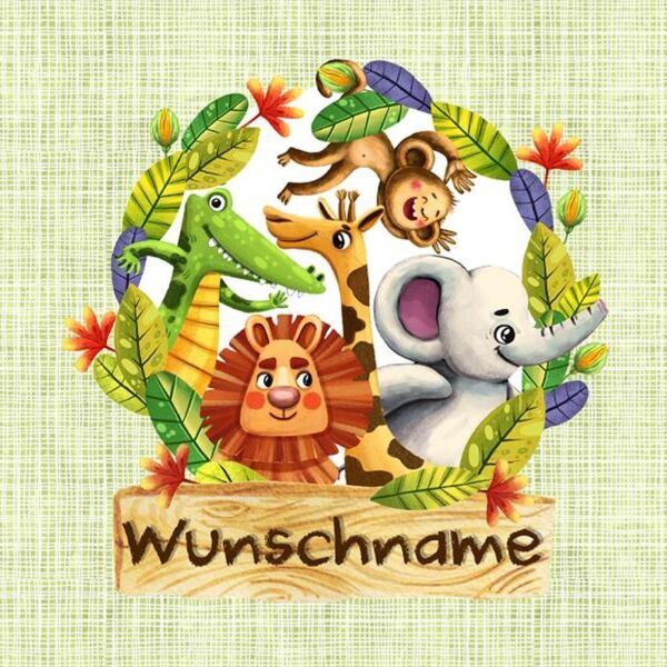 Bio-Jersey WUNSCHNAME Panel, funny jungle