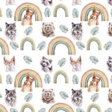 Bio-Sommersweat, stripes, Kombi, rainbow animals