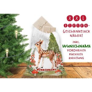 Nähset XXL Riesen WUNSCHNAME Geschenke-Sack Reh, Im Wald,...