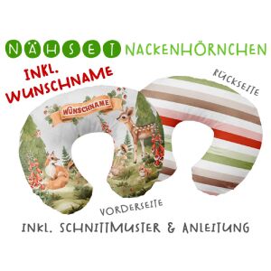 Nähset WUNSCHNAME Nackenhörnchen, Im Wald,...