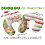 Nähset WUNSCHNAME Nackenhörnchen, Im Wald, inkl. Schnittmuster & Anleitung