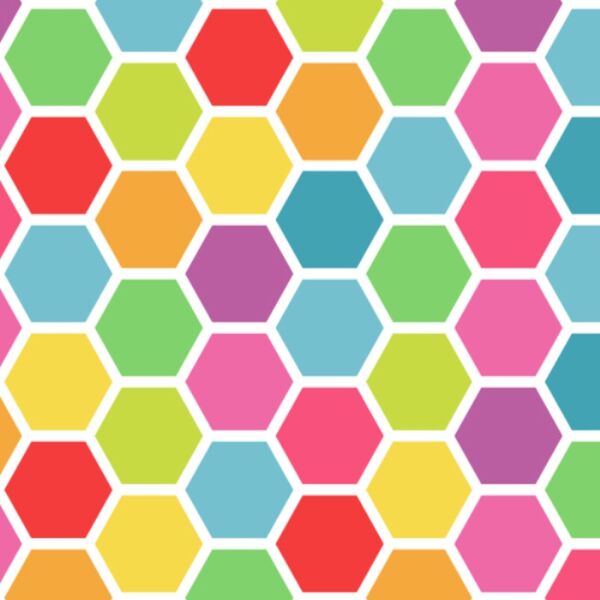 Musselin, Regenbogen Hexagon girl