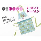 Nähset Kinder-Schürze, Waschbärwinter, inkl. Schnittmuster + Anleitung