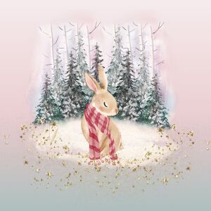 Bio-Sommersweat, HASEN Panel mint rosa, snow deer, by BioBox