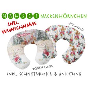 Nähset WUNSCHNAME Nackenhörnchen, snow deer, inkl....