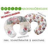 Nähset WUNSCHNAME Nackenhörnchen, snow deer, inkl. Schnittmuster & Anleitung