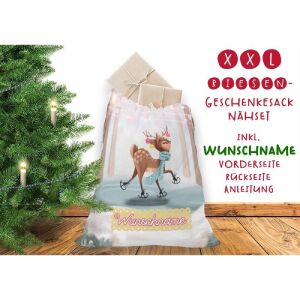 Nähset XXL Riesen WUNSCHNAME Geschenke-Sack Winterspaß...