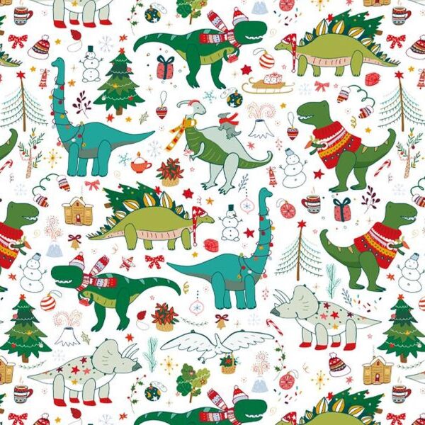 Dino-Weihnachten auf hochwertiger, super weicher, ägyptischer Baumwolle, Weihnachten
