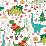 XMAS Dinos, Dinosaurier, BIO-Jersey, Weihnachten